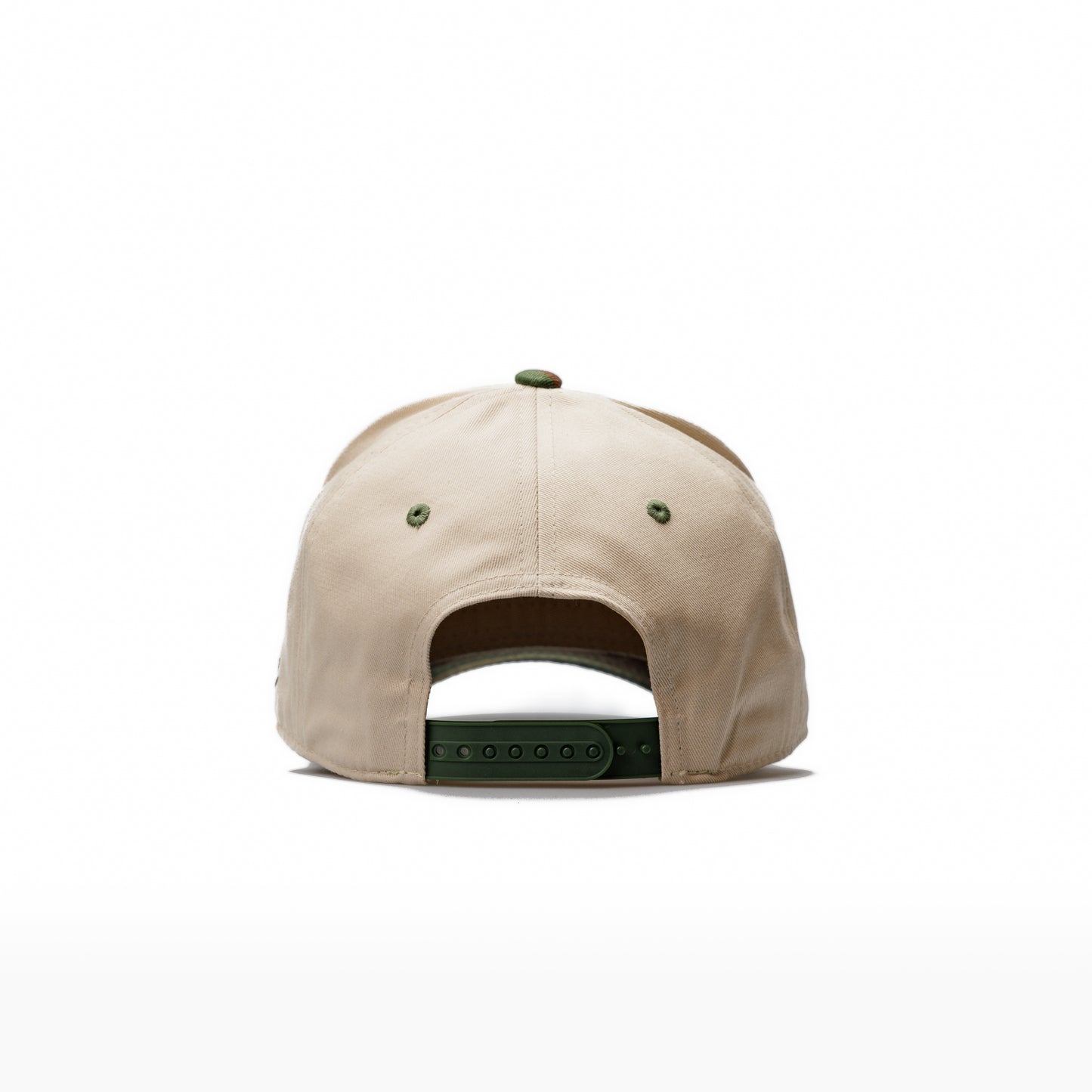 Off-White + Camo | 100% Cotton Snapback, Off-White with Camo Bill | Pre-curved Snapback