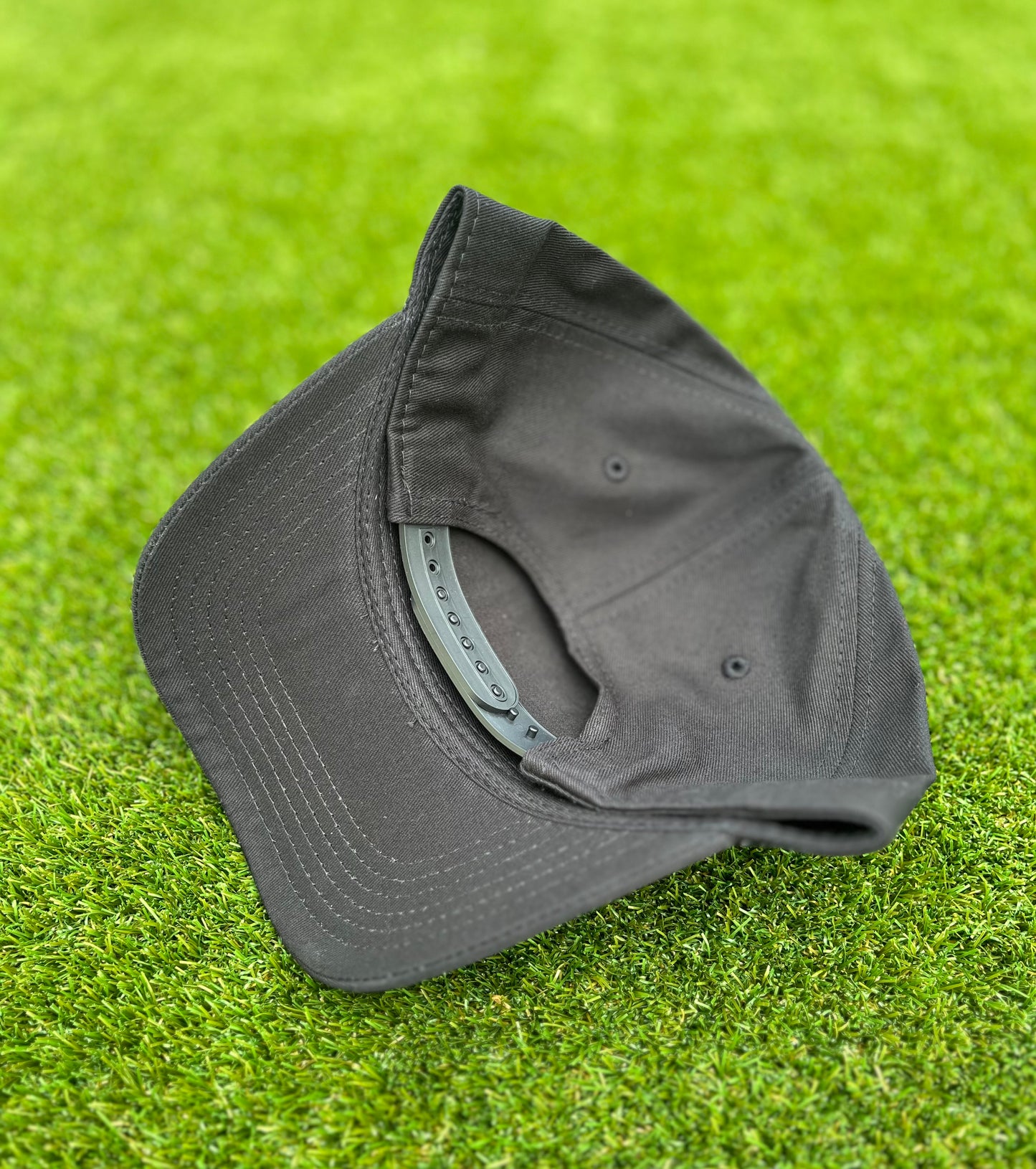 Classic | Black with White Stitching | Pre-curved Snapback