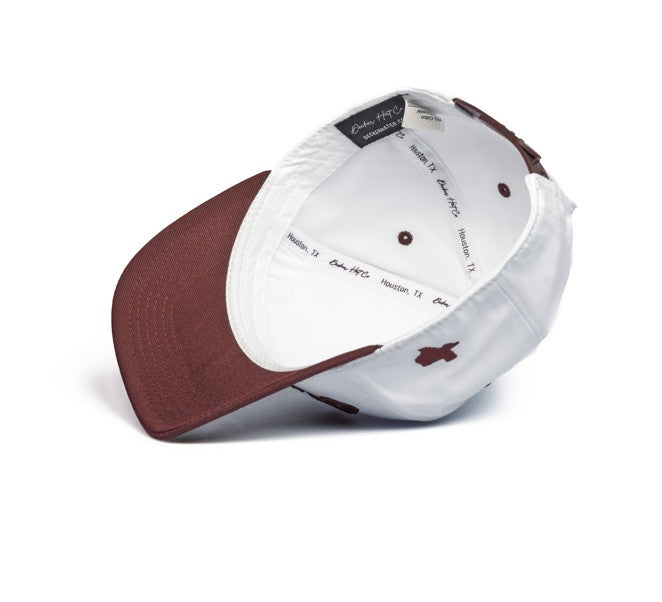 College Station (Right Side Up) | Maroon & White Two-Tone | Pre-curved Snapback