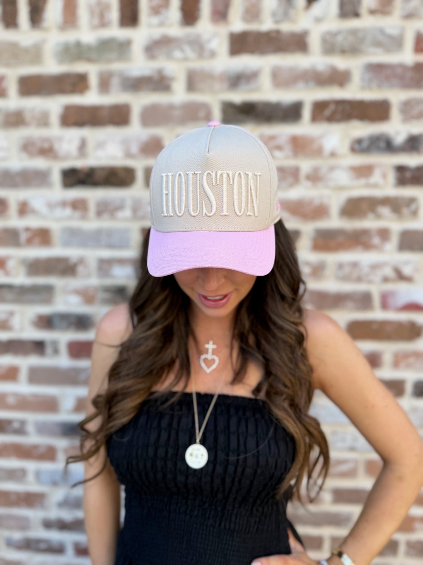 Off-White + Pink | Premium Pre-curved Snapback | *NEW RELEASE*