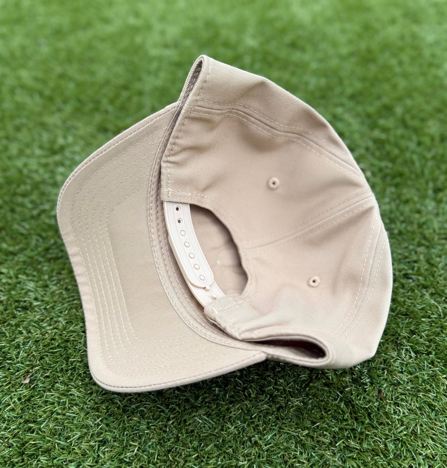 Tan with White Stitching | Pre-curved Snapback