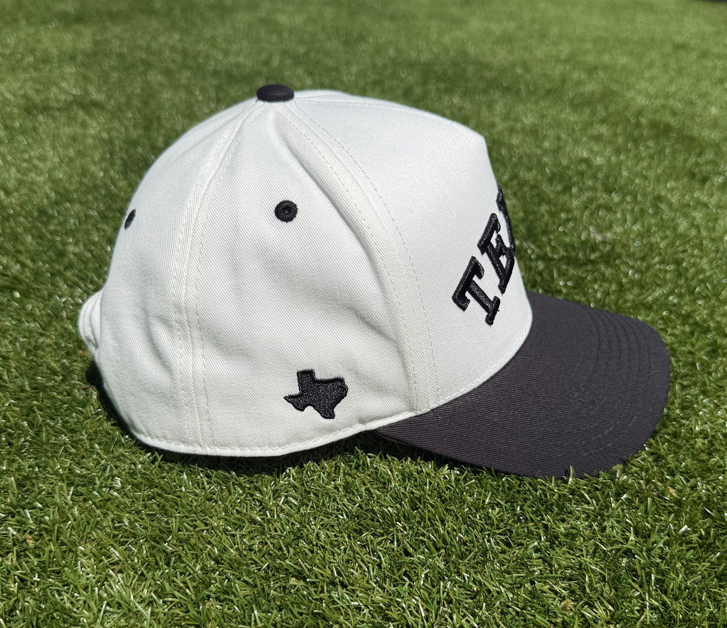 TEXAS | Cream & Black with Gray Underbrim | Pre-curved Snapback