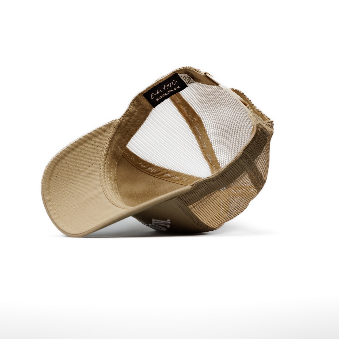 Tan Trucker | Nude with Off-White Stitching  Structured Trucker| Pre-curved Snapback