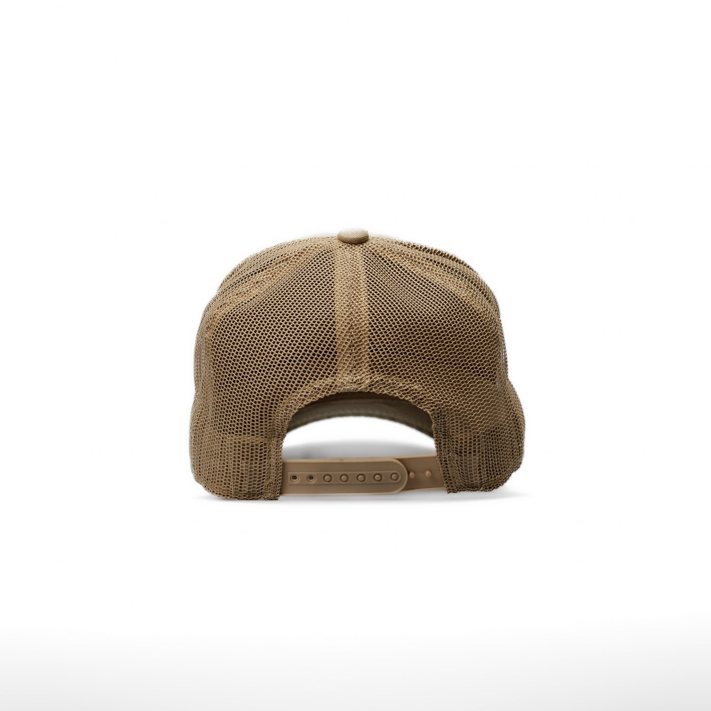 Tan Trucker | Nude with Off-White Stitching  Structured Trucker| Pre-curved Snapback