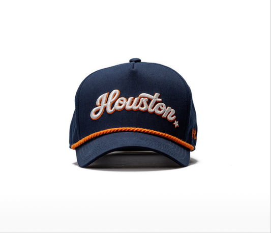 Hometown Navy | Navy with Orange Rope Premium Pre-curved Snapback