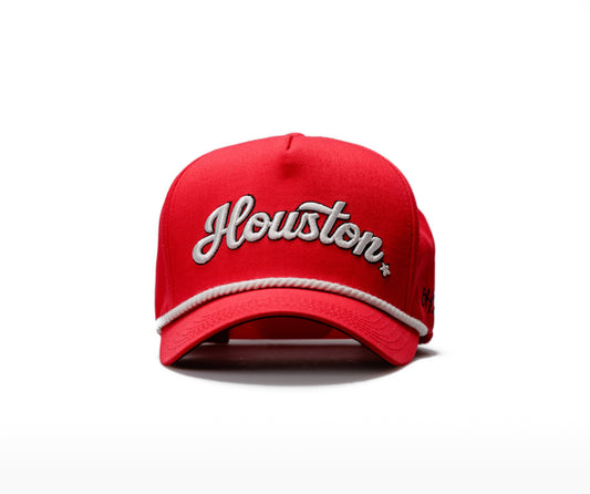 Hometown Red | Red with White Rope Premium Pre-curved Snapback | 20% OFF with TEXANS WIN