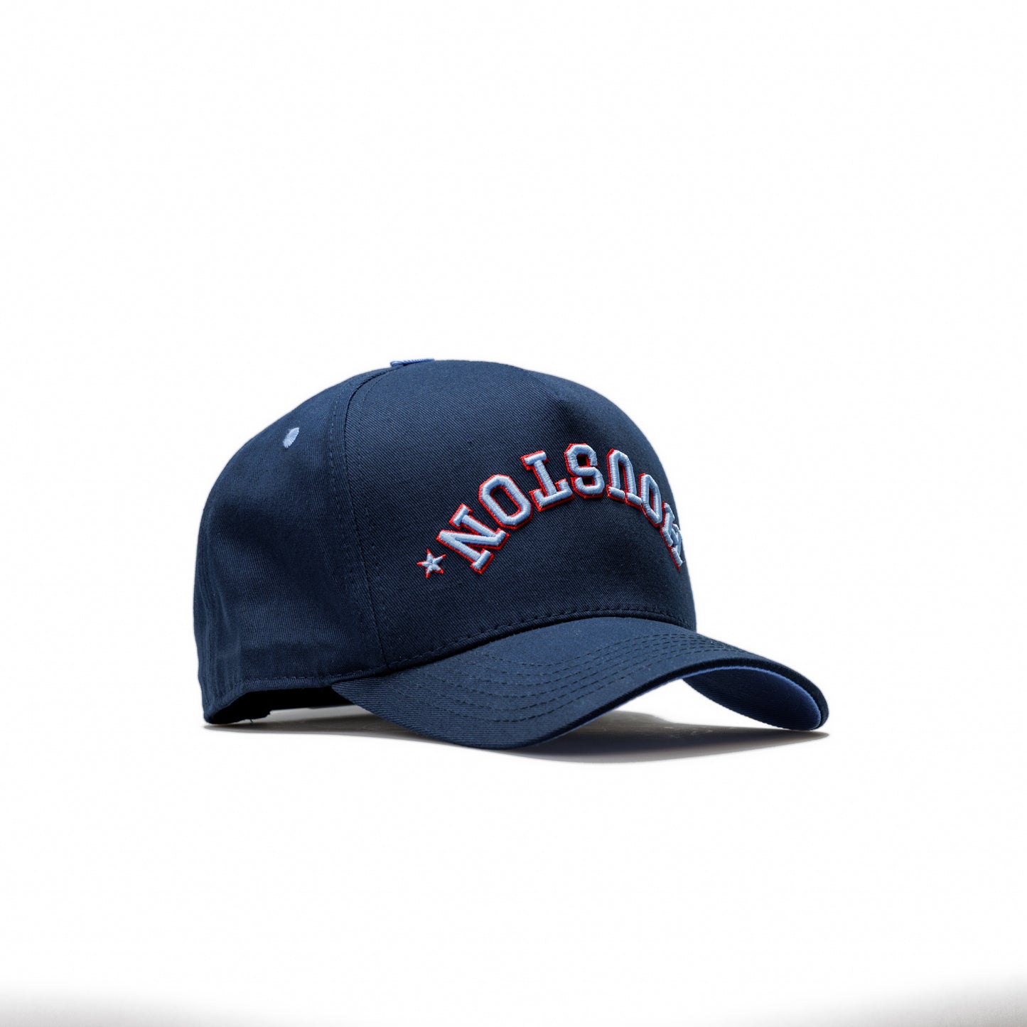 Modern - Navy with Red & Sky Blue Stitching | Pre-curved Snapback