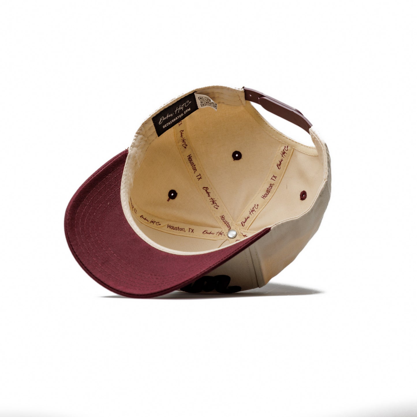 Whoop | Off-White & Maroon/Black  | 100% Cotton Snapback, Off-White with Camo Bill