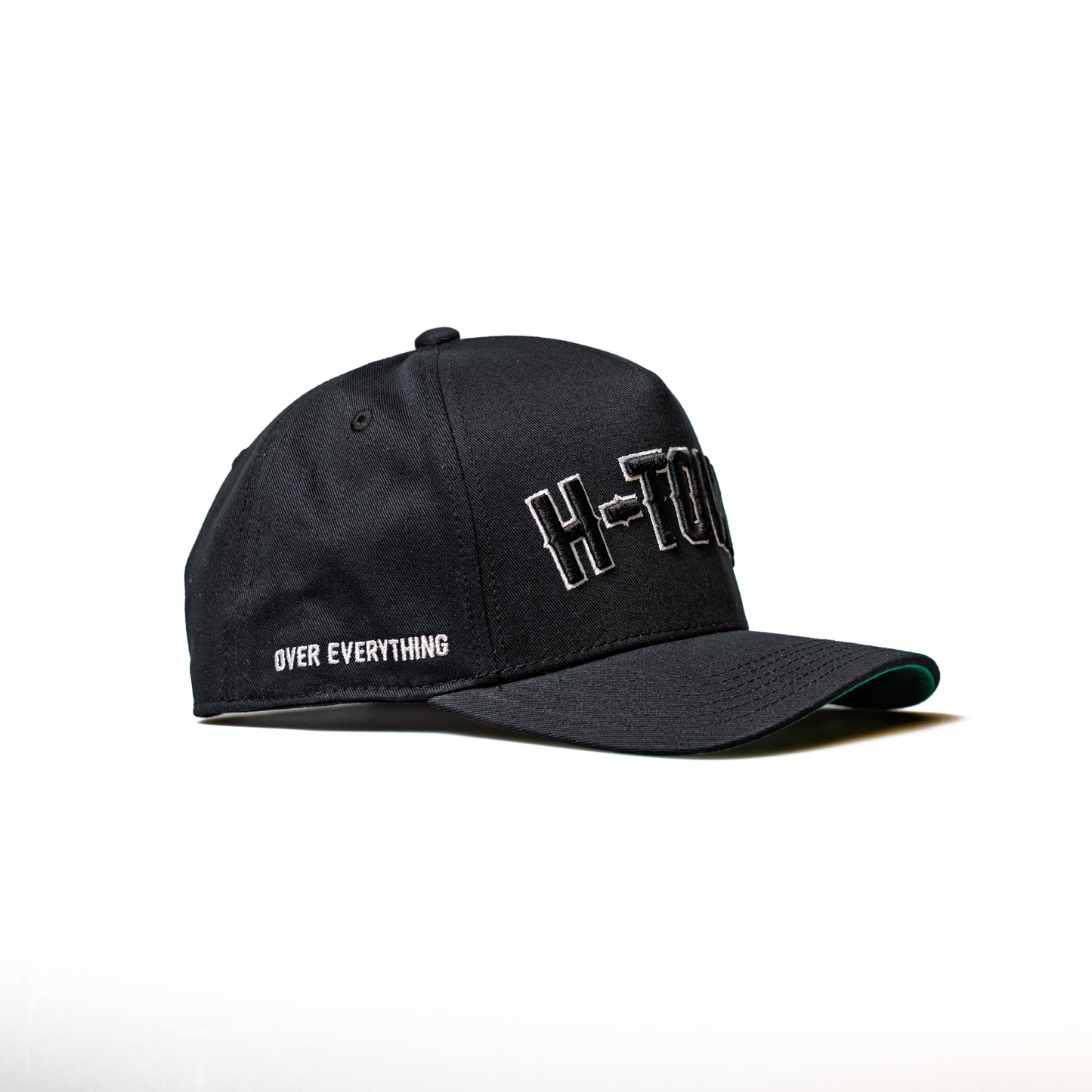 H-TOWN | Black Monochrome with White | Pre-curved Snapback