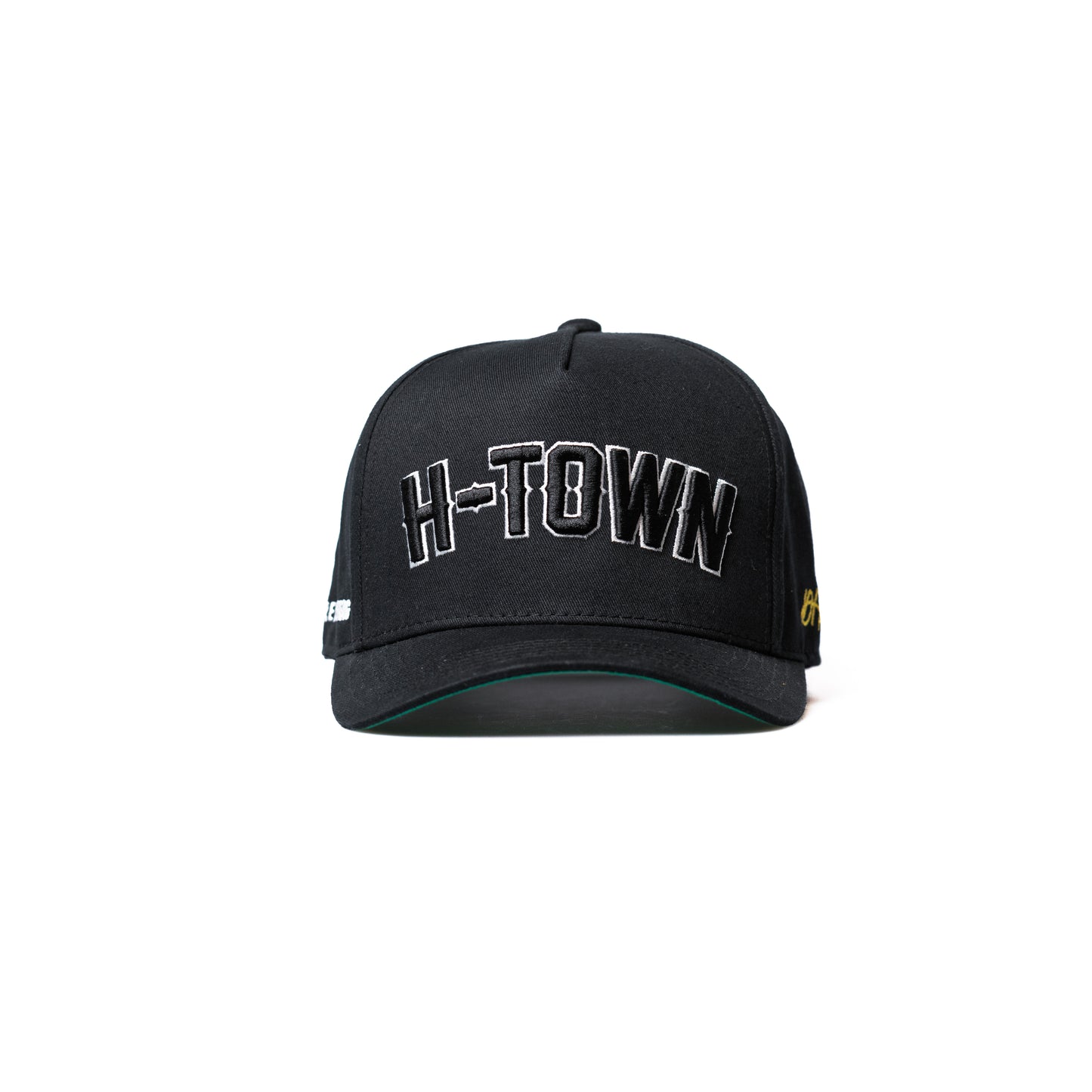 H-TOWN | Black Monochrome with White | Pre-curved Snapback