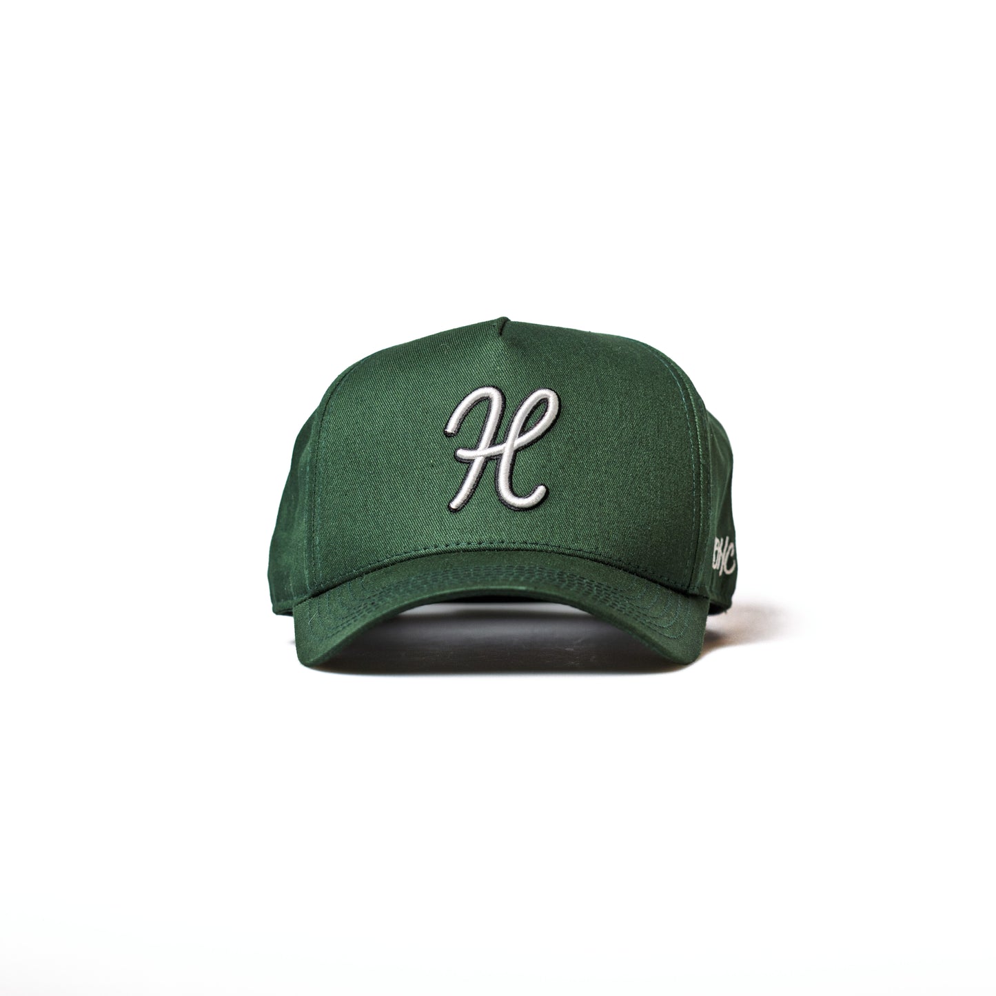 The 'H' | Forest Green with White +  Black Outline H | Pre-curved Snapback *NEW RELEASE*