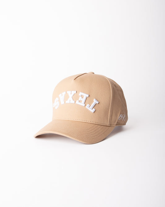 TEXAS | Tan with White Stitching | Pre-curved Snapback