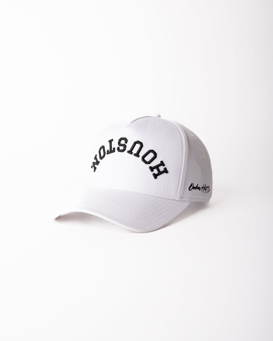 White with Black Stitching | Pre-curved Snapback