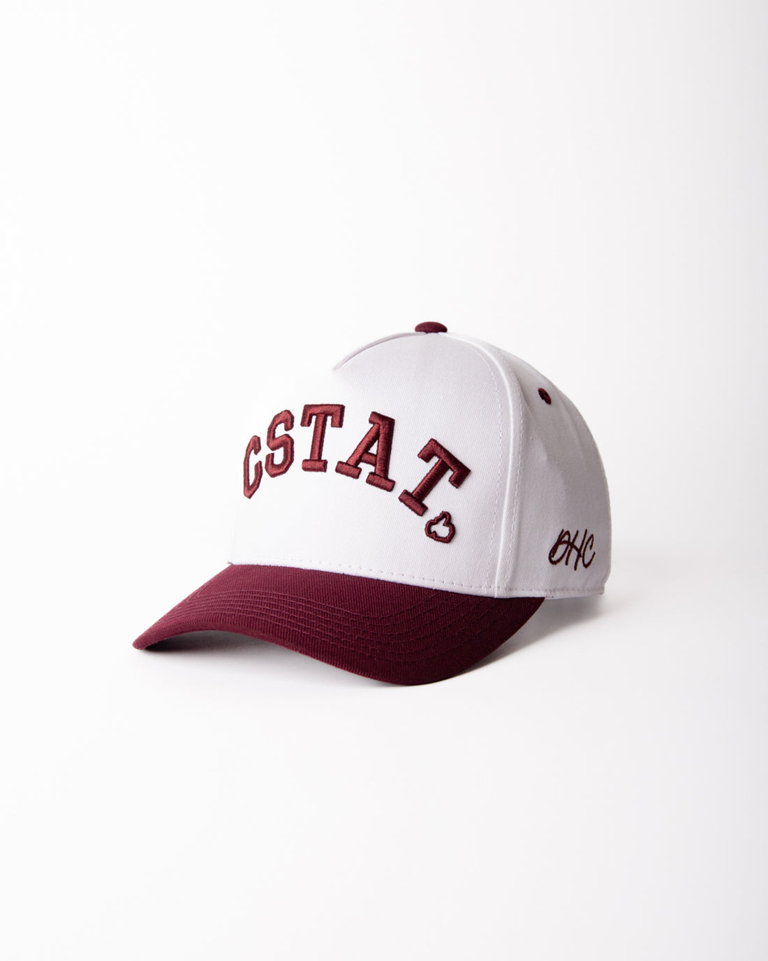 CSTAT TRUE Maroon & White Two-Tone | Pre-curved Snapback – Decker Hat Co
