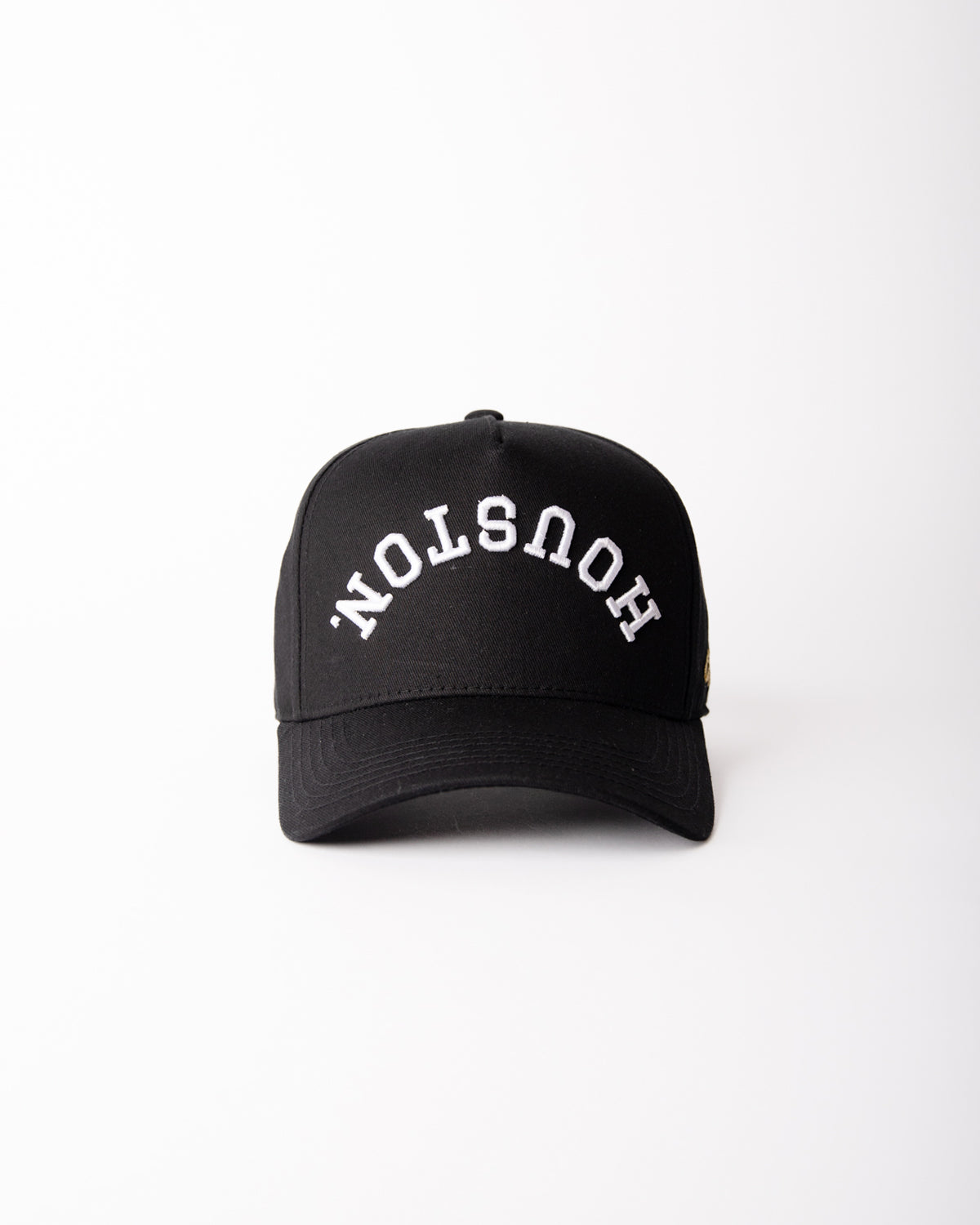 Black with White Stitching | Pre-curved Snapback