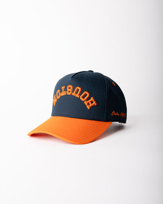 LUNAR | Navy with Orange Bill | Pre-curved Snapback