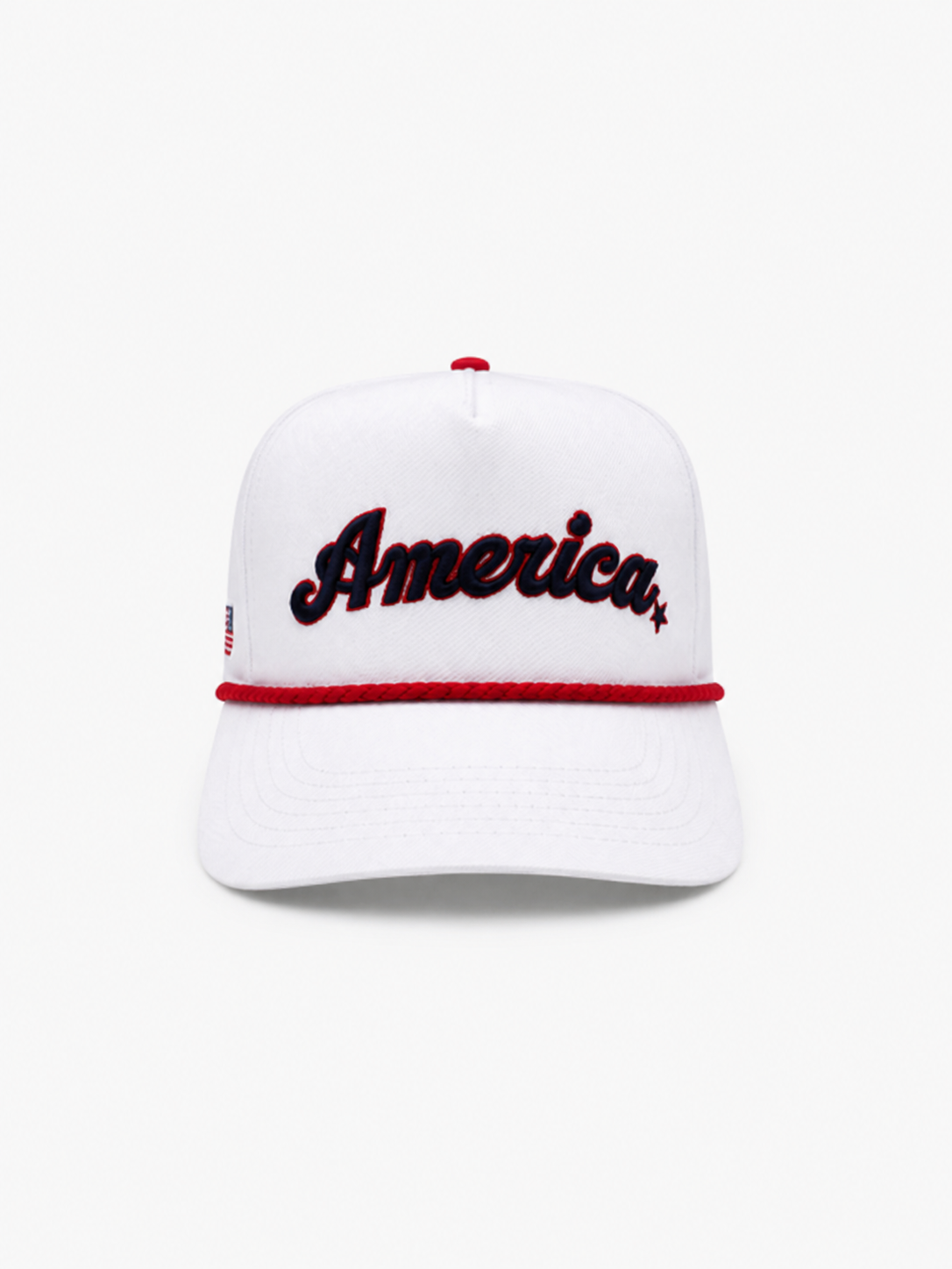 America - Patriot Collection | White with Red Rope & Blue | Pre-curved Snapback