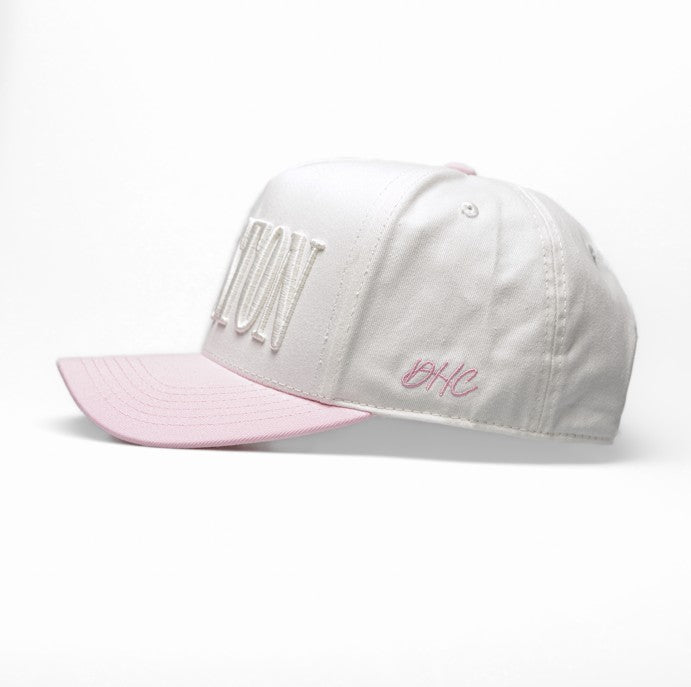 Blossom | Two-tone White + Pink | Premium Pre-curved Snapback *NEW RELEASE*