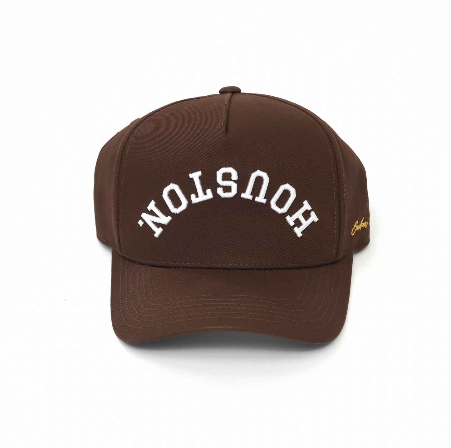 Brown with White Stitching | Pre-curved Snapback