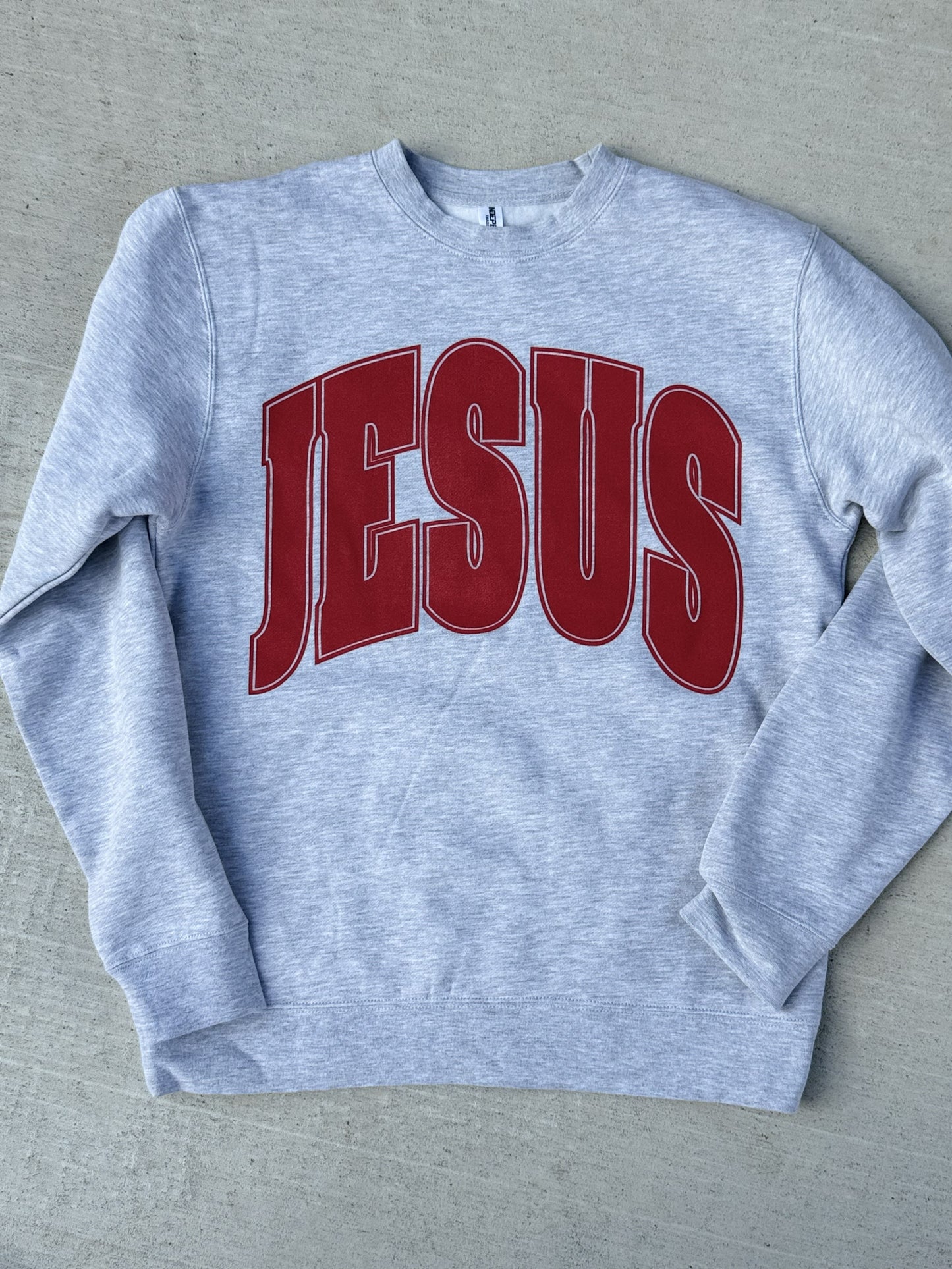 JESUS Sweatshirt | Gray with Red | Christmas Collection - LIVE NOW