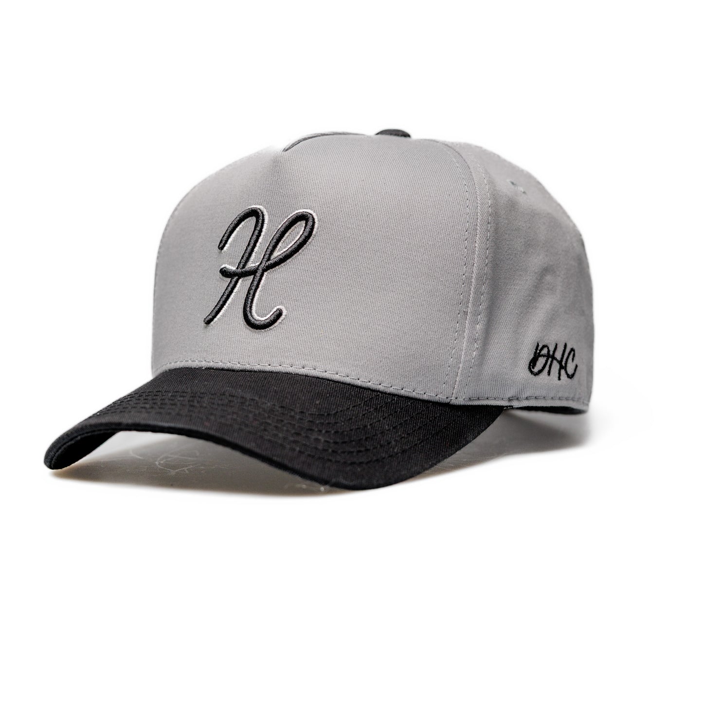 The 'H' | Gray with Black + White Outline H | Pre-curved Snapback *NEW RELEASE*