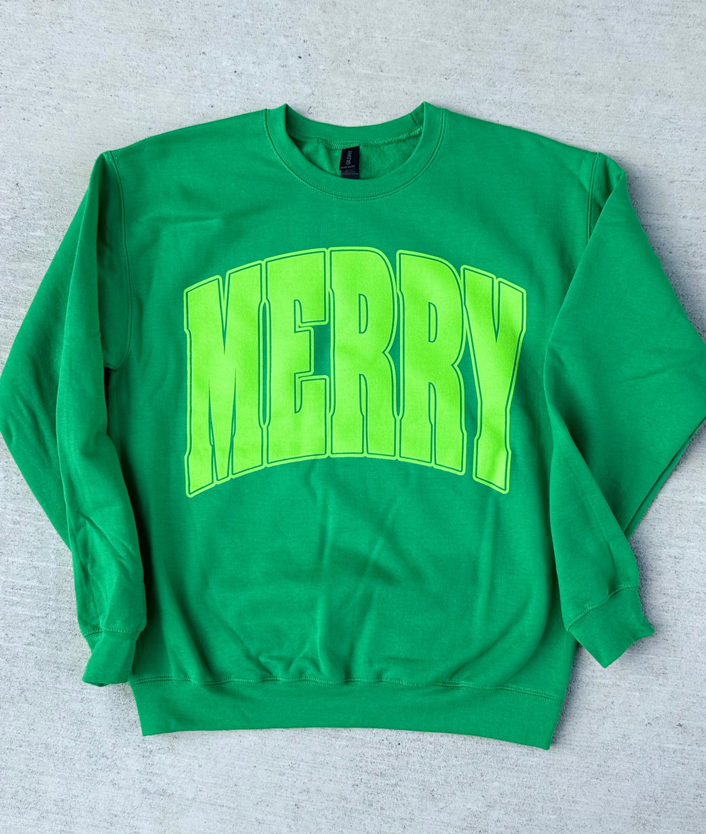 MERRY Sweatshirt | Green with Neon | Christmas Collection - LIVE NOW