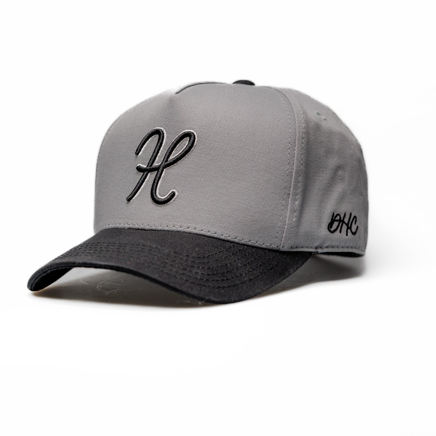 The 'H' | Gray with Black + White Outline H | Pre-curved Snapback *NEW RELEASE*