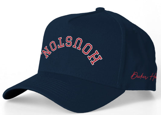 Navy with Red Stitching & Red Underbrim | Pre-curved Snapback