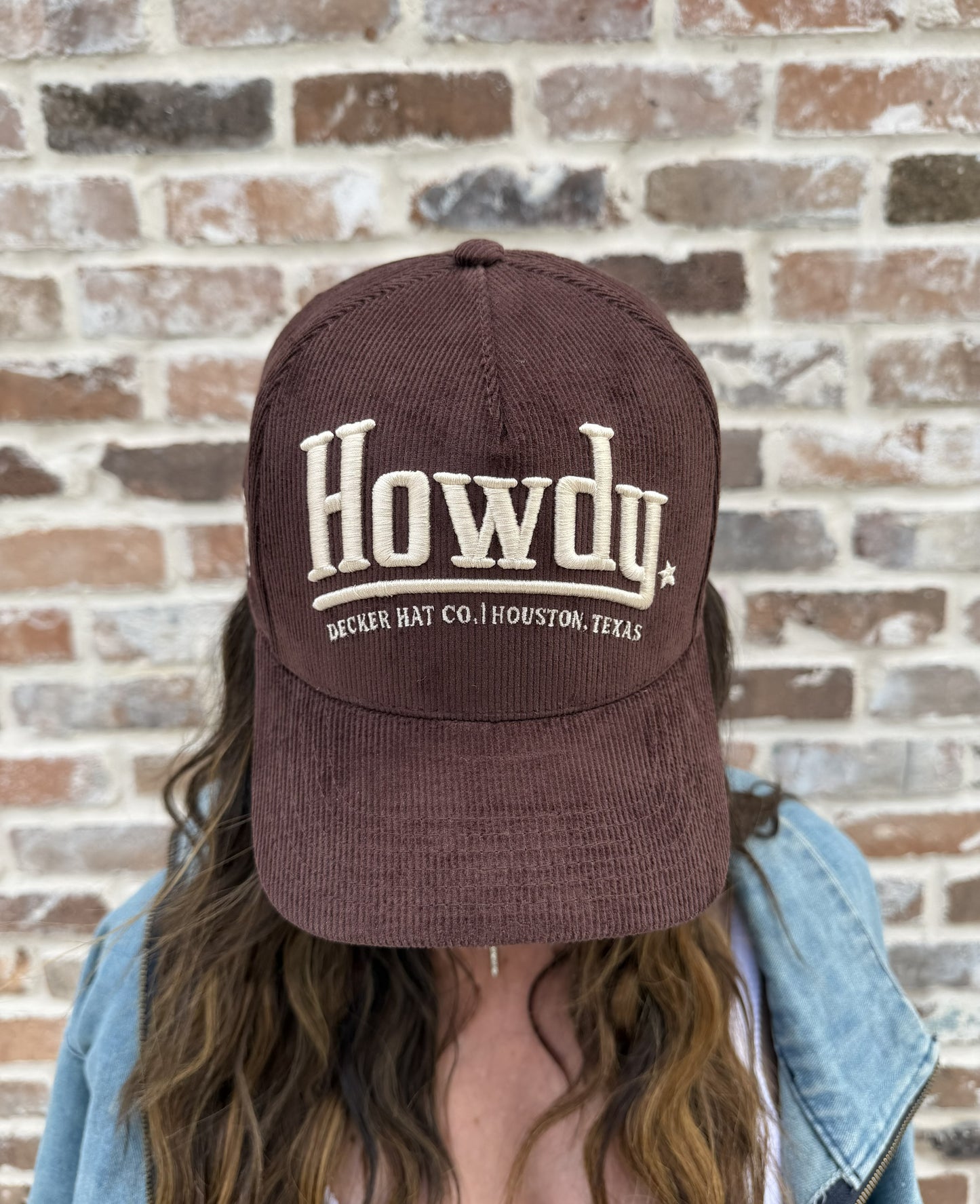 HOWDY - Rodeo Collection | Brown Corduroy + Off-White Stitching | Pre-curved Snapback