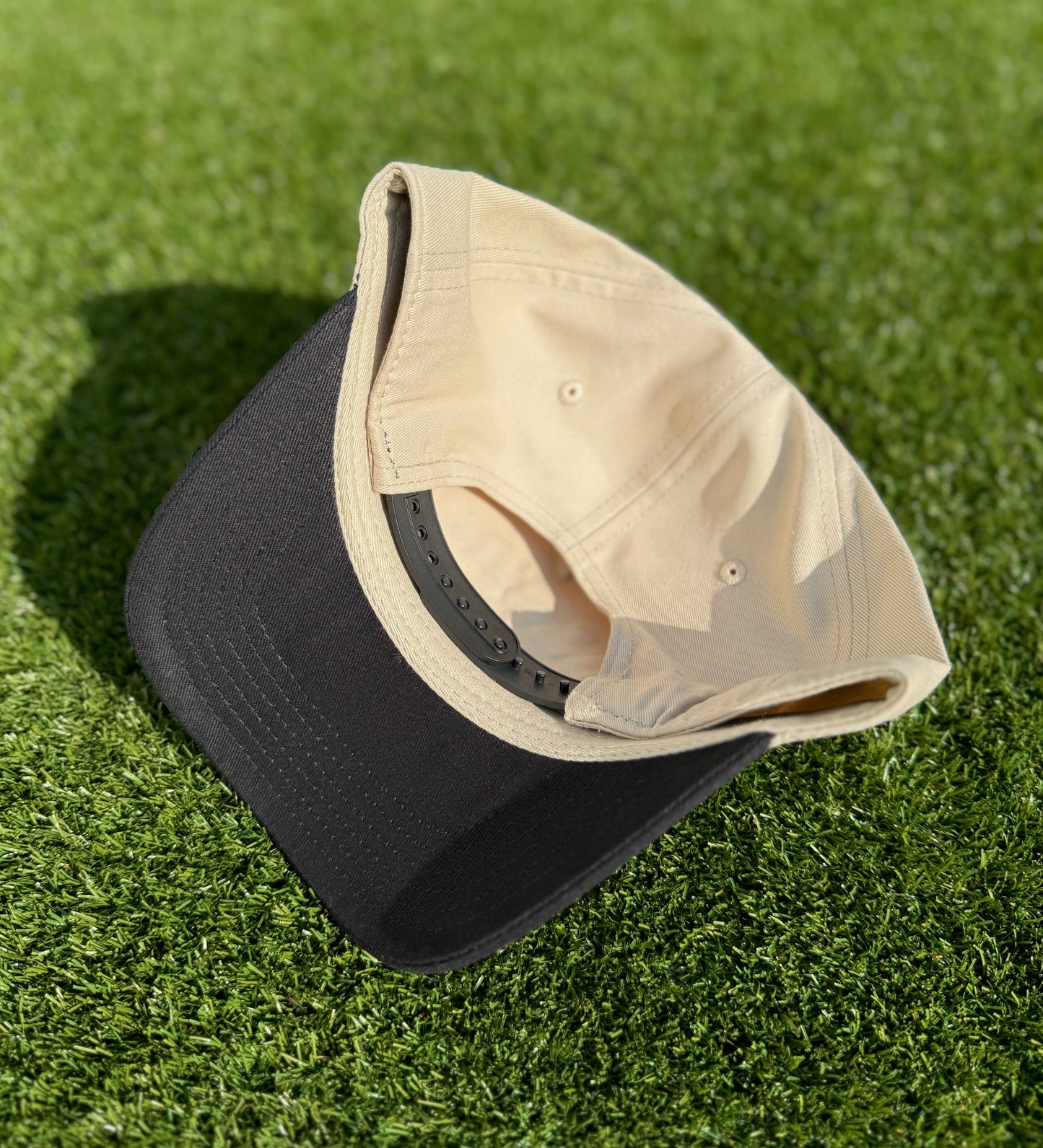 Shade | Off-White with Black Brim & Stitching | Pre-curved Snapback