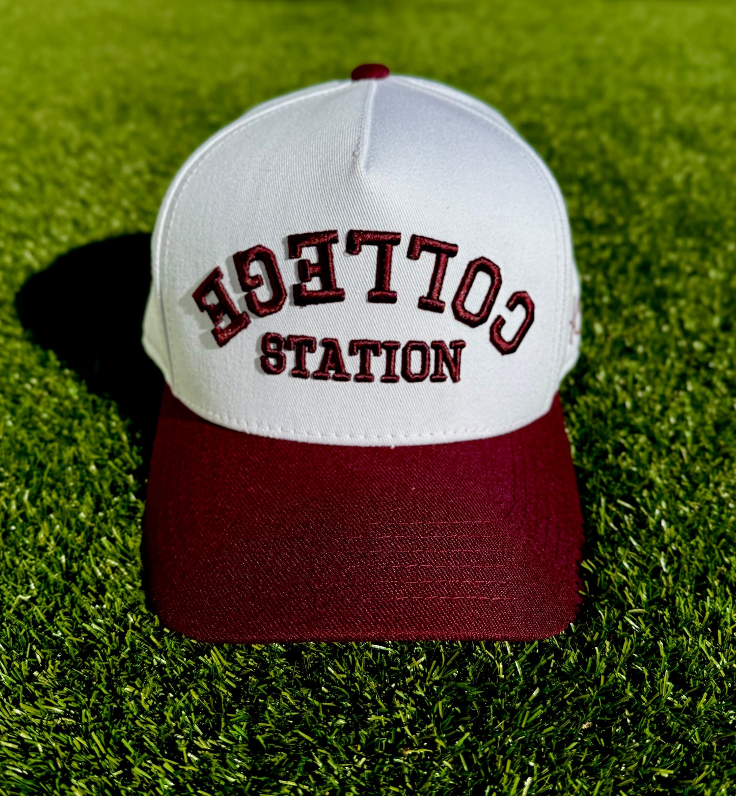 College Station TRUE Maroon & White Two-Tone | Pre-curved Snapback