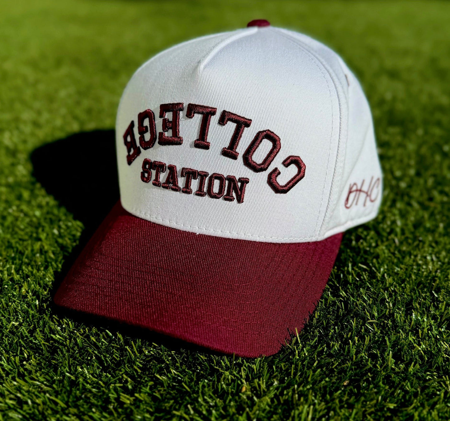 College Station TRUE Maroon & White Two-Tone | Pre-curved Snapback