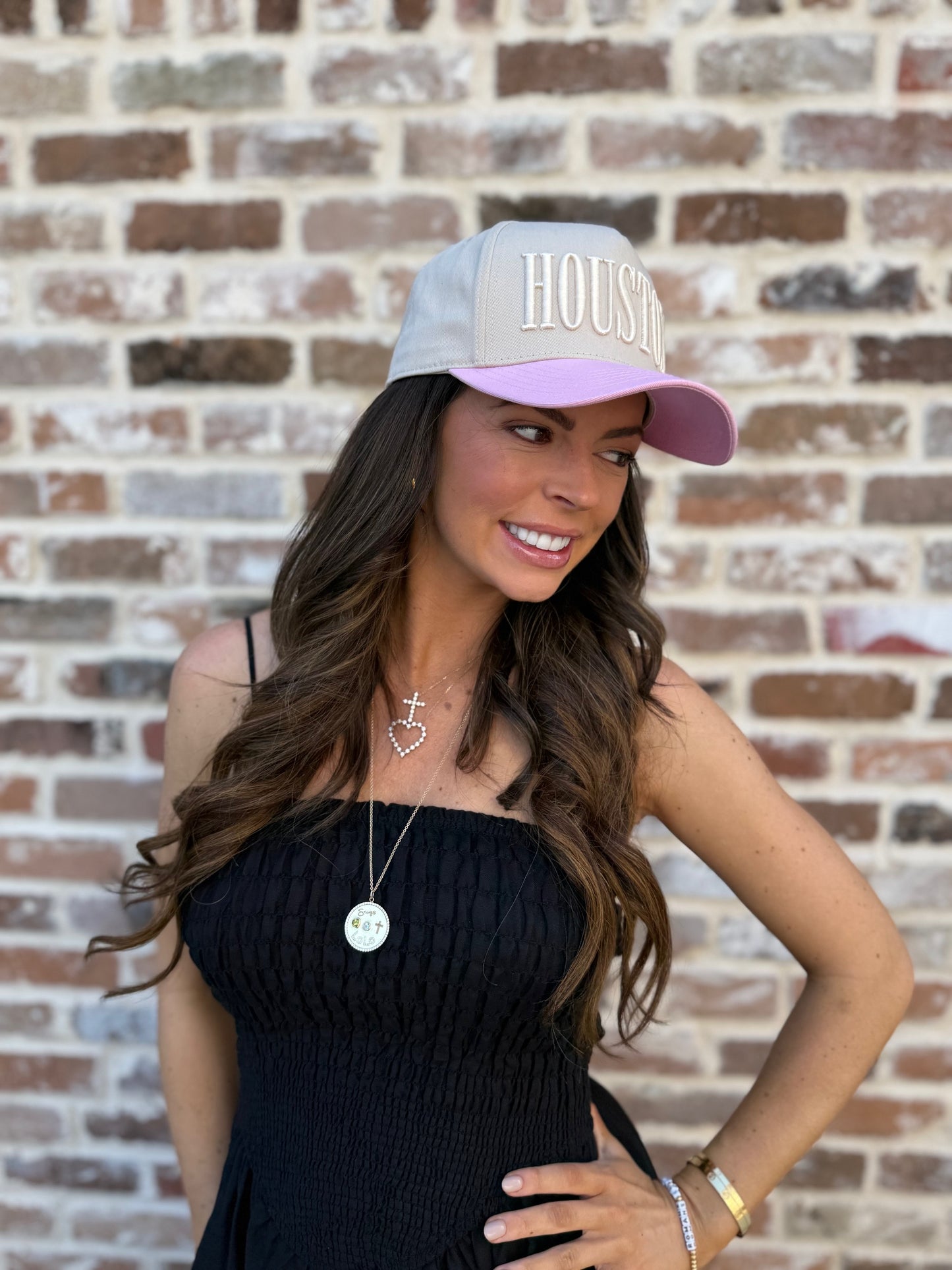 Off-White + Pink | Premium Pre-curved Snapback | *NEW RELEASE*