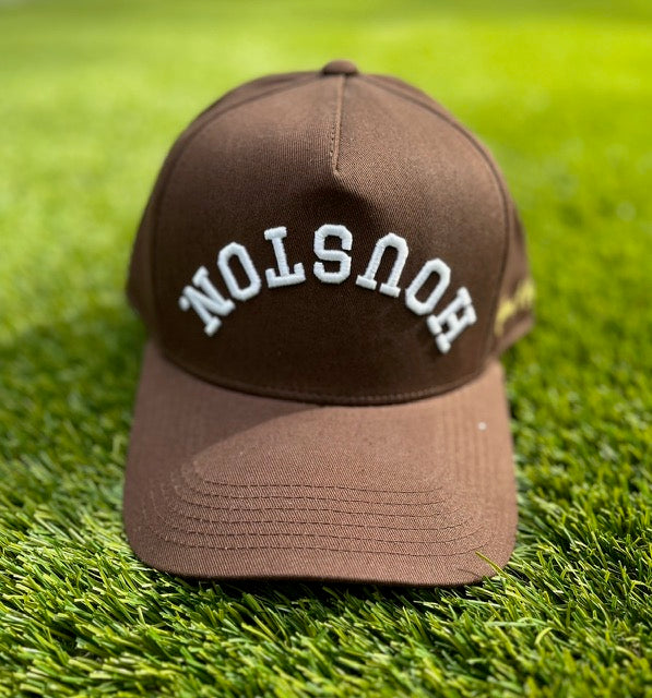 Brown with White Stitching | Pre-curved Snapback