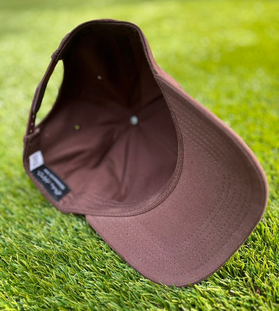 Brown with White Stitching | Pre-curved Snapback