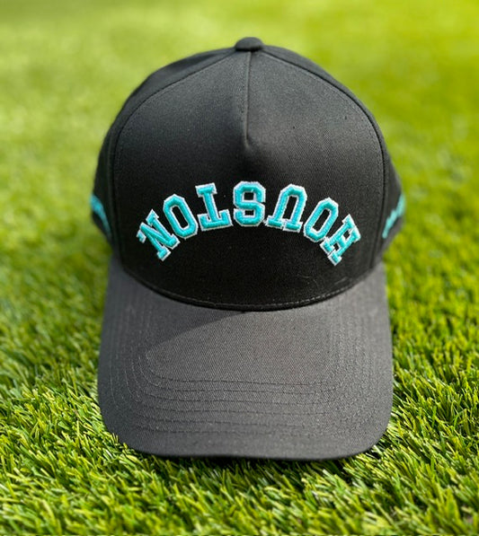 Black with Turquoise Stitching & White Outline  | Special Edition BE SOMEONE | Pre-curved Snapback