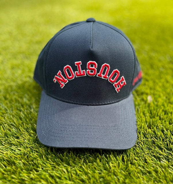 Navy with Red Stitching & Red Underbrim | Pre-curved Snapback