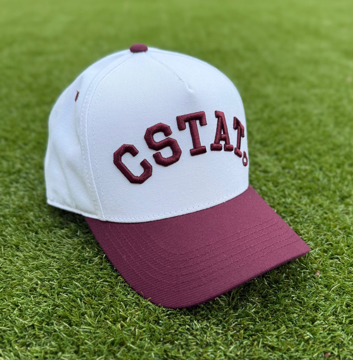 CSTAT TRUE Maroon & White Two-Tone | Pre-curved Snapback