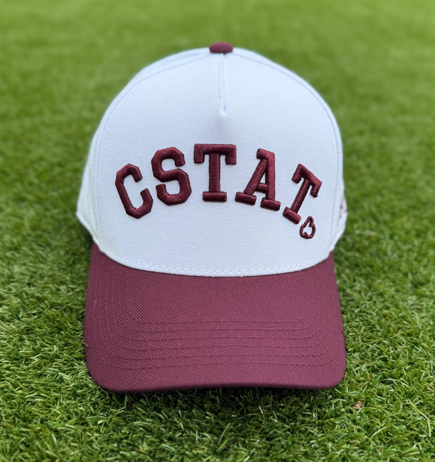 CSTAT TRUE Maroon & White Two-Tone | Pre-curved Snapback