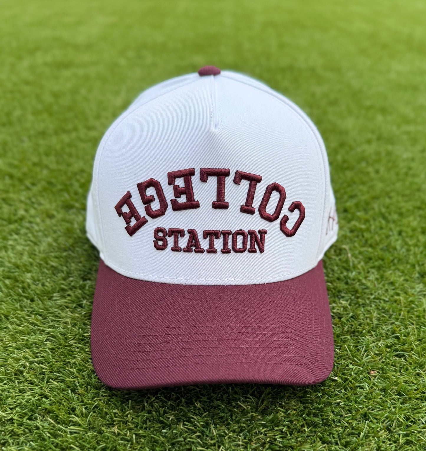 College Station TRUE Maroon & White Two-Tone | Pre-curved Snapback