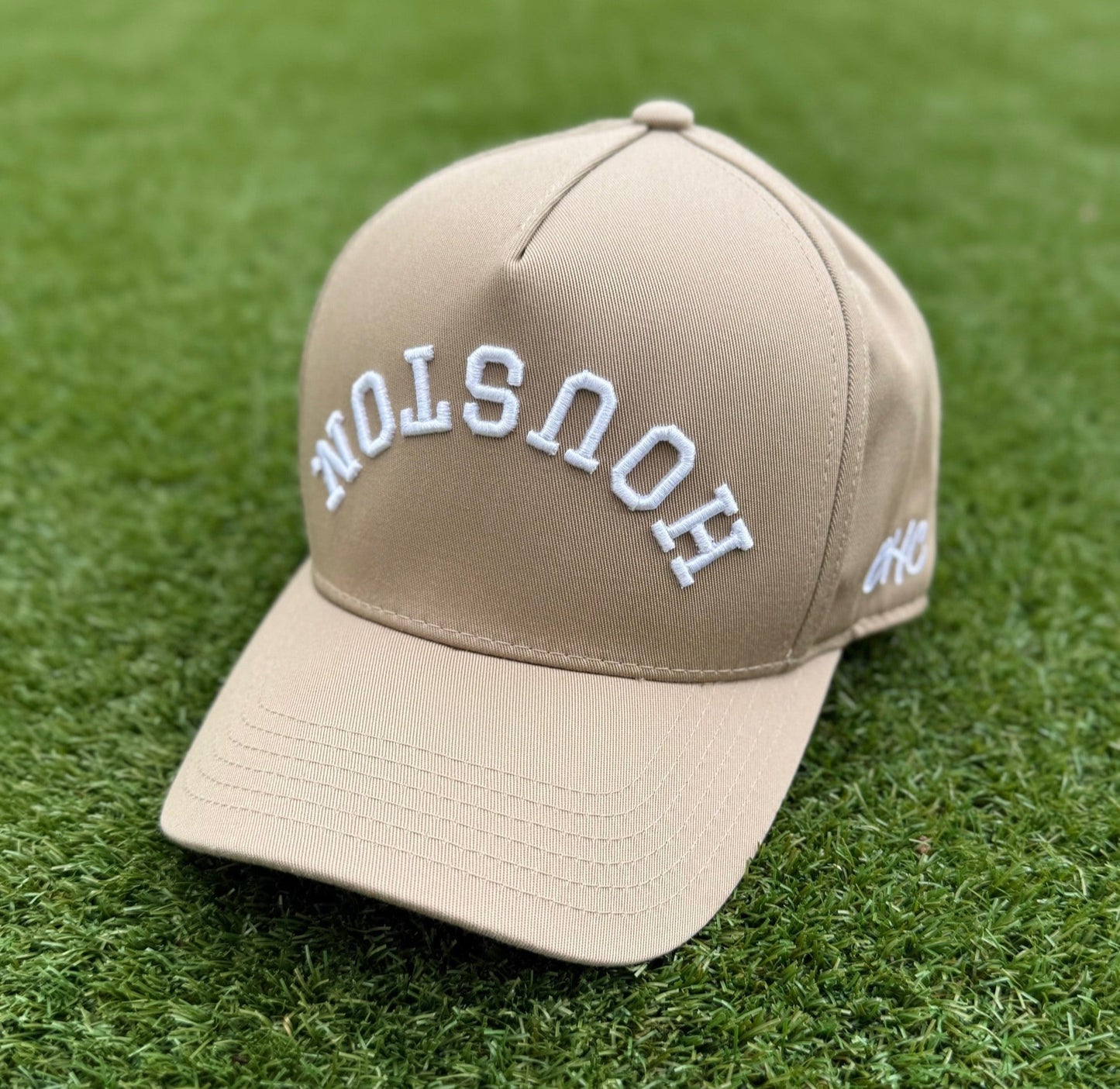 Nude with Off-White Stitching | Pre-curved Snapback