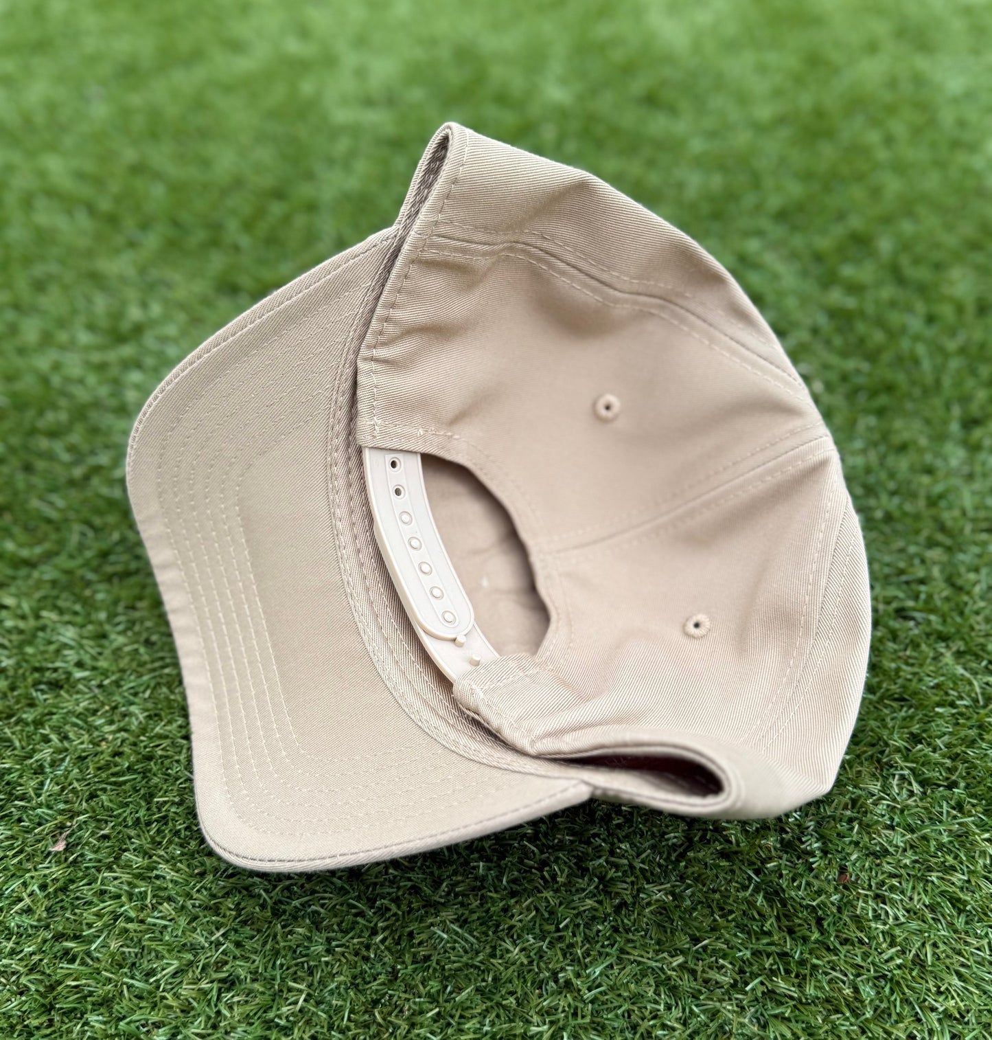 Nude with Off-White Stitching | Pre-curved Snapback