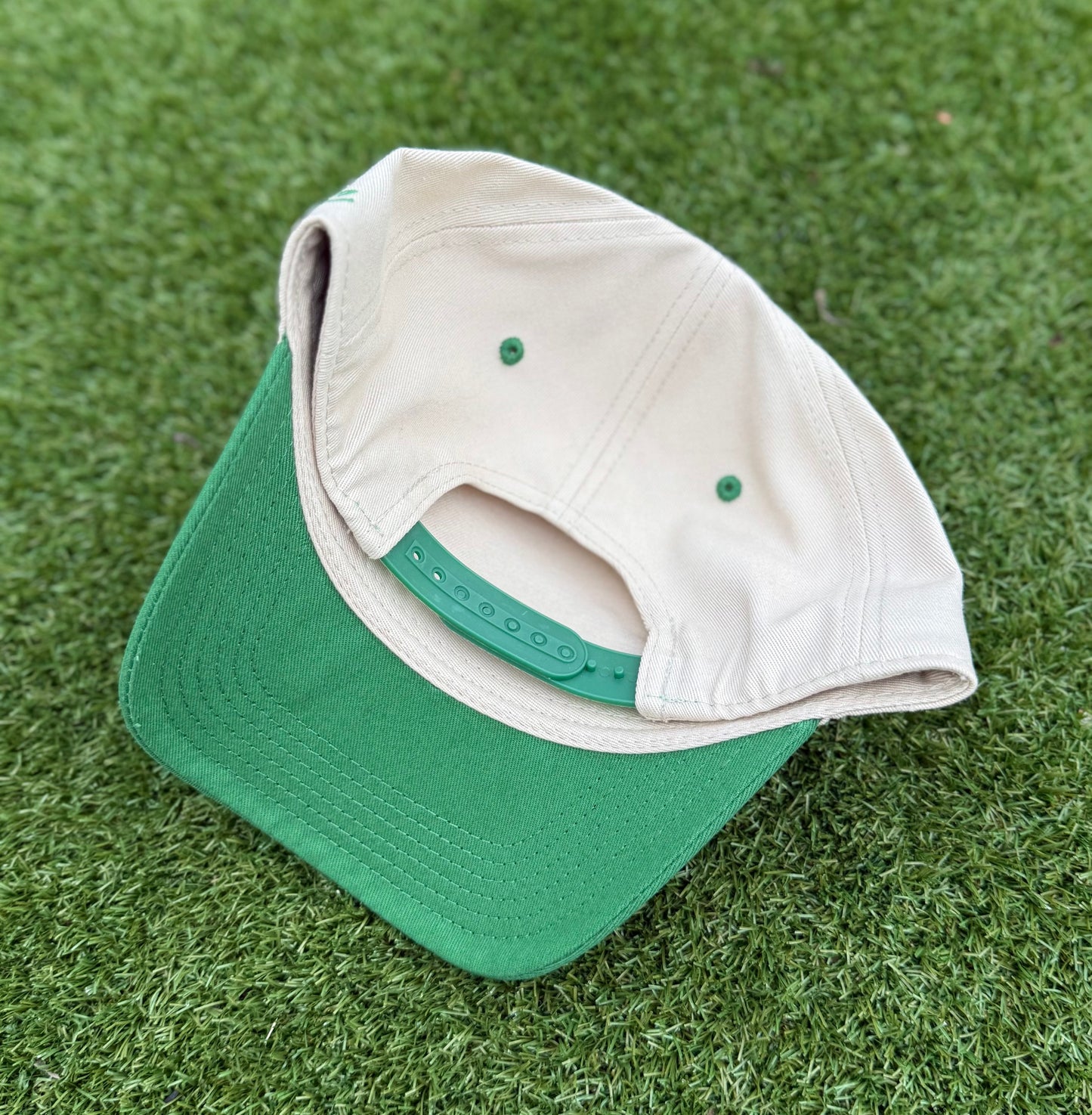 Off-White & TRUE Green | Pre-curved Snapback