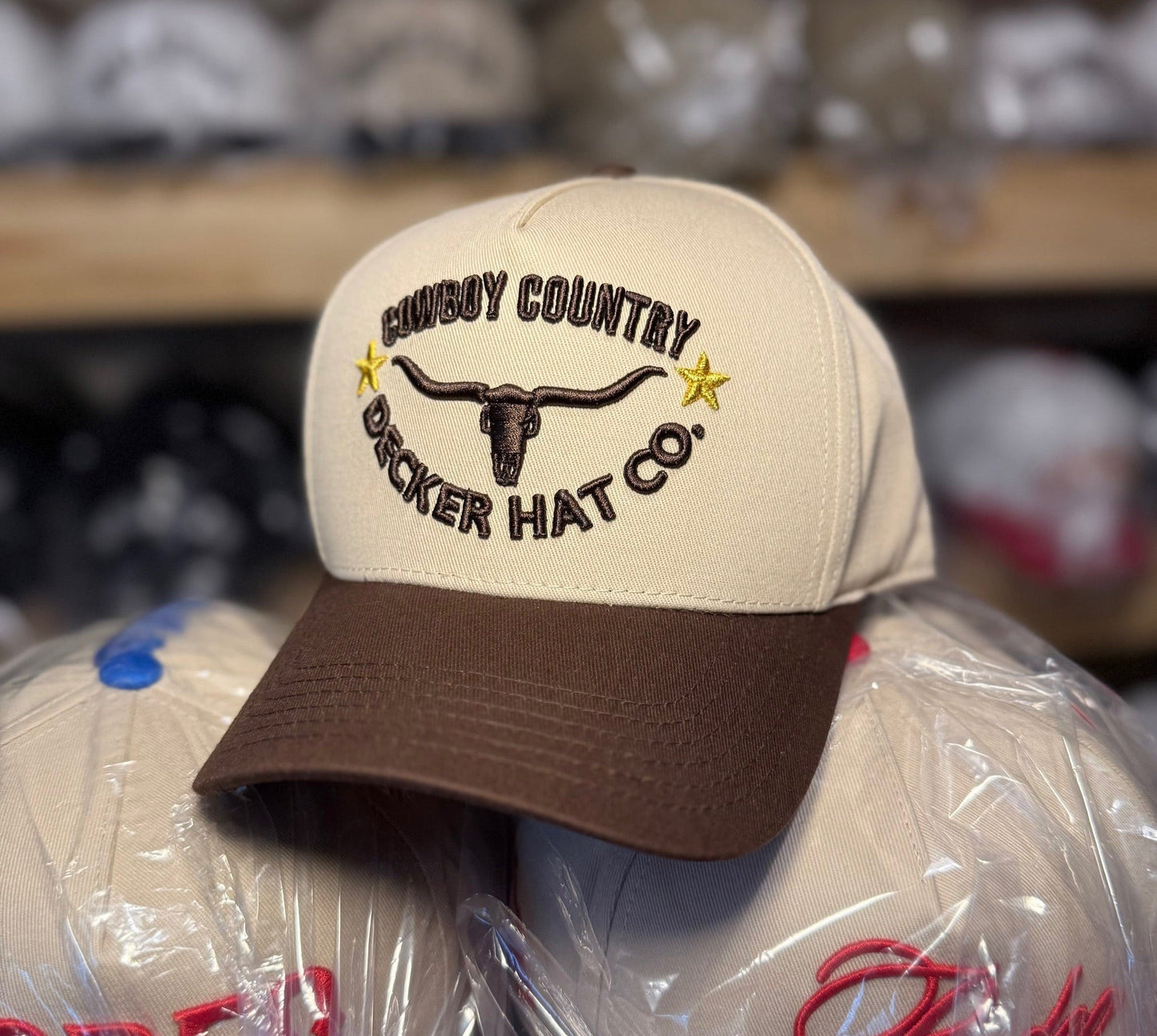 Cowboy Country - Rodeo Collection | Off-White & Brown | Pre-curved Snapback