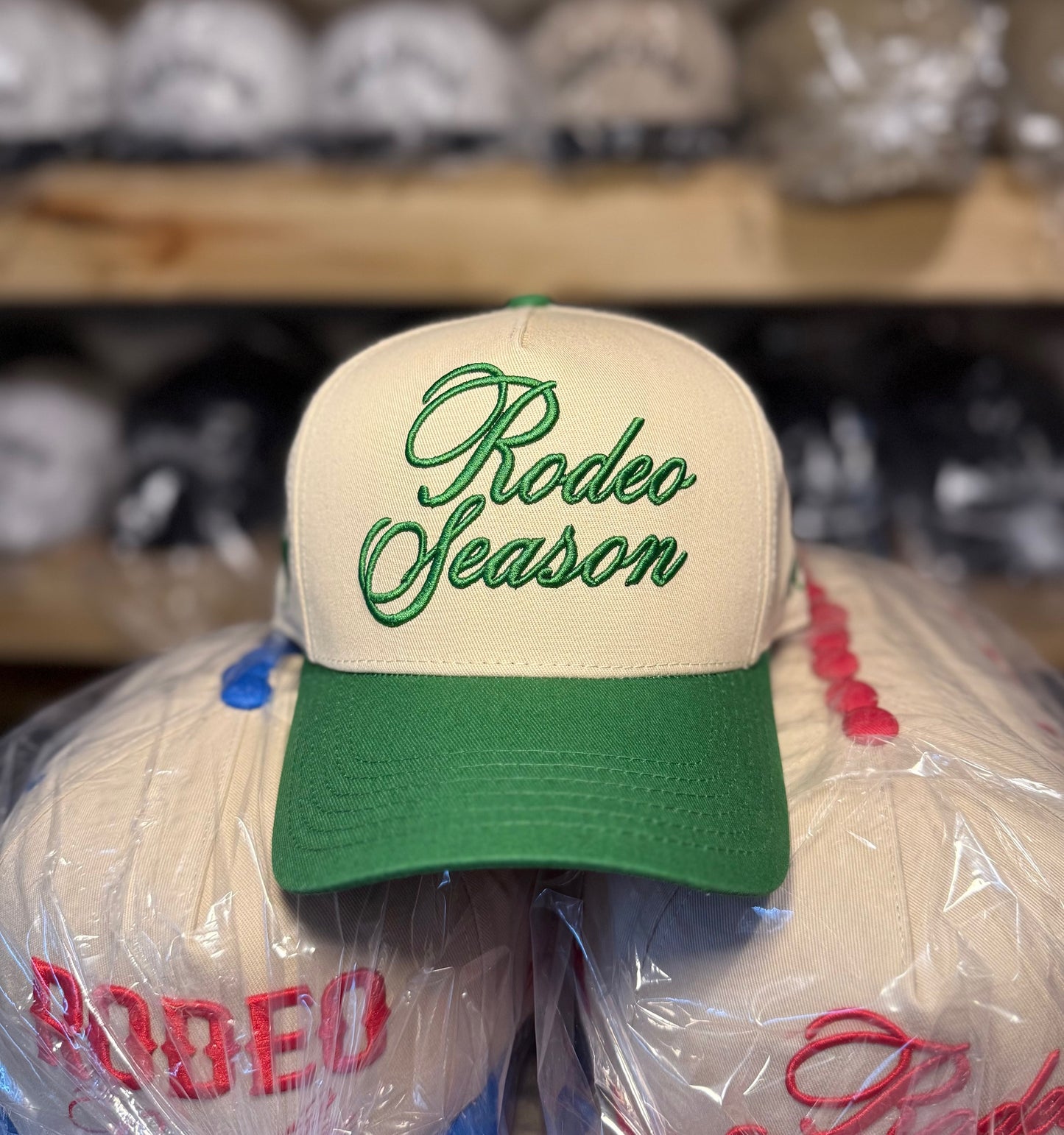 Rodeo Season - Rodeo Collection | Off-White & Green | Pre-curved Snapback