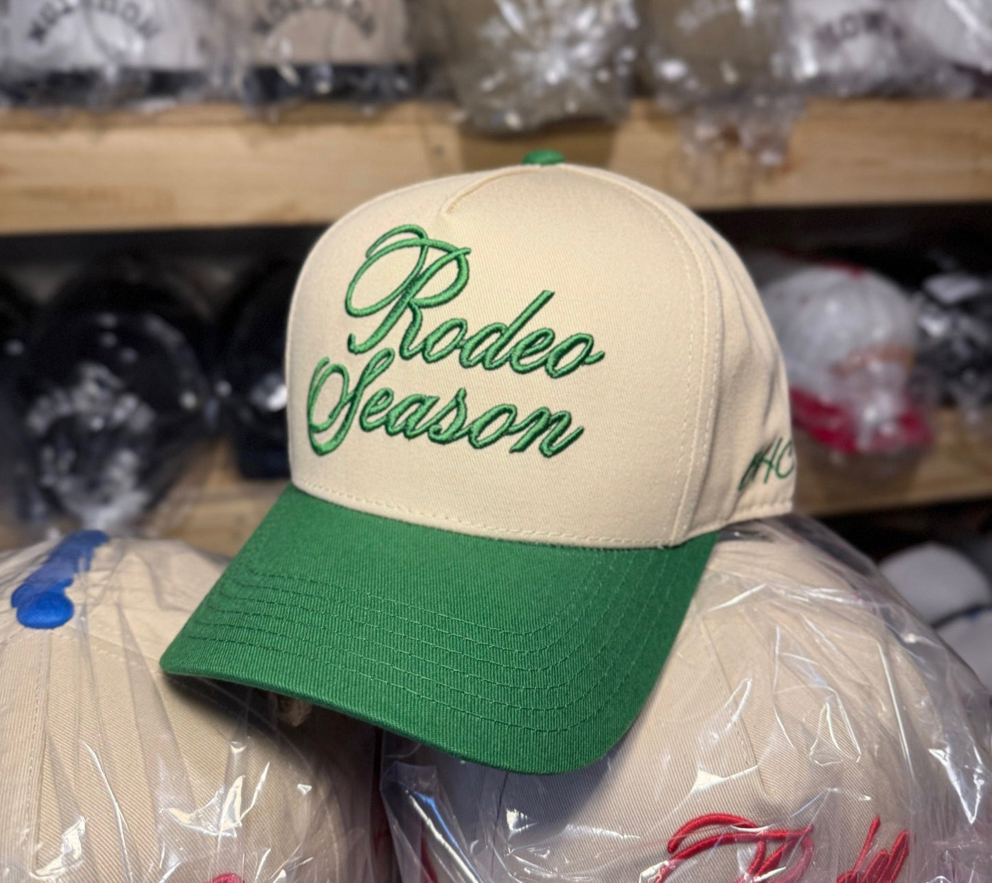 Rodeo Season - Rodeo Collection | Off-White & Green | Pre-curved Snapback