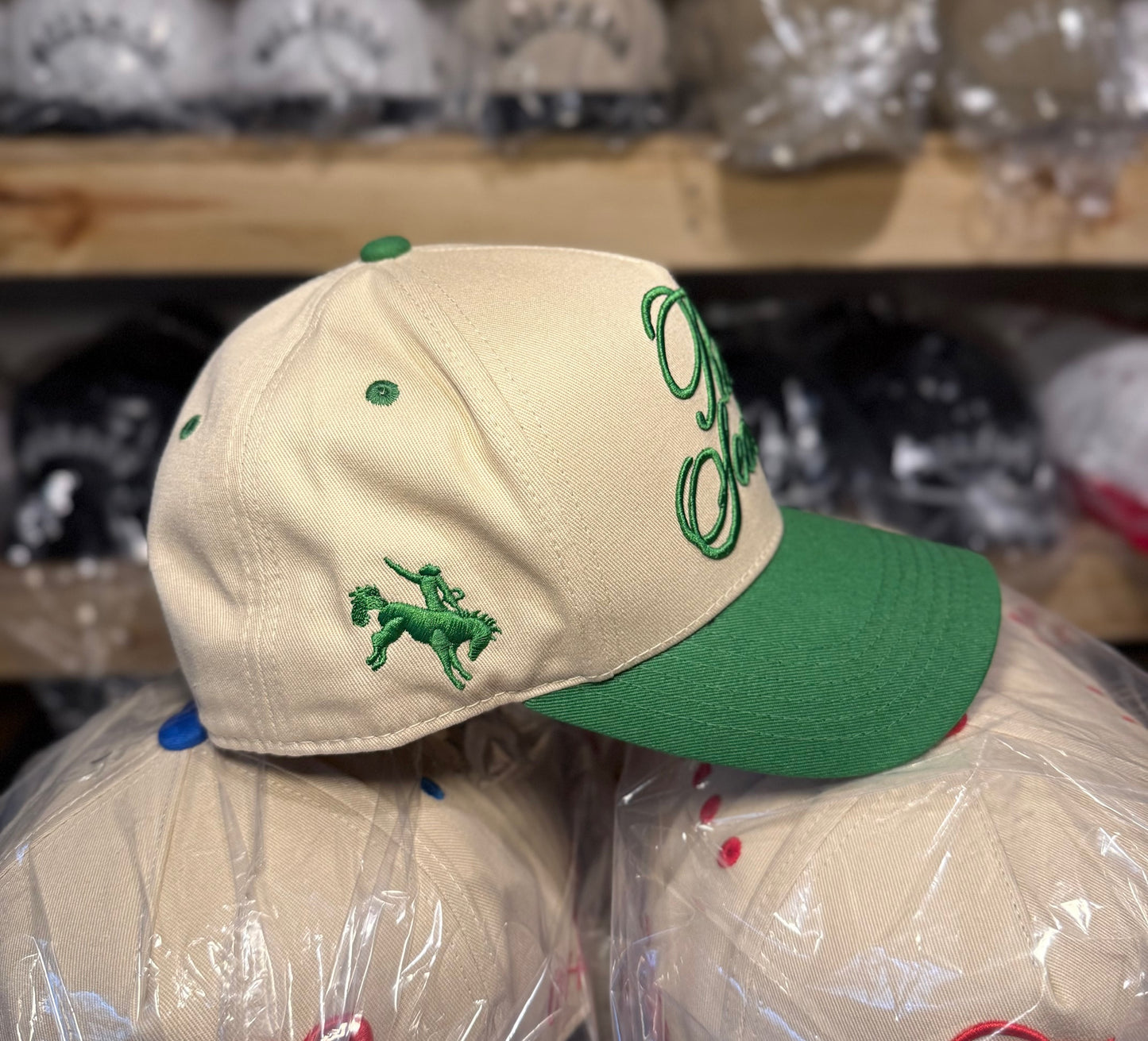 Rodeo Season - Rodeo Collection | Off-White & Green | Pre-curved Snapback