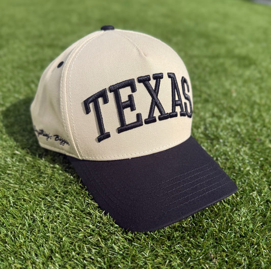 Everything's Bigger (TEXAS) | Off-White & Black | Pre-curved Snapback