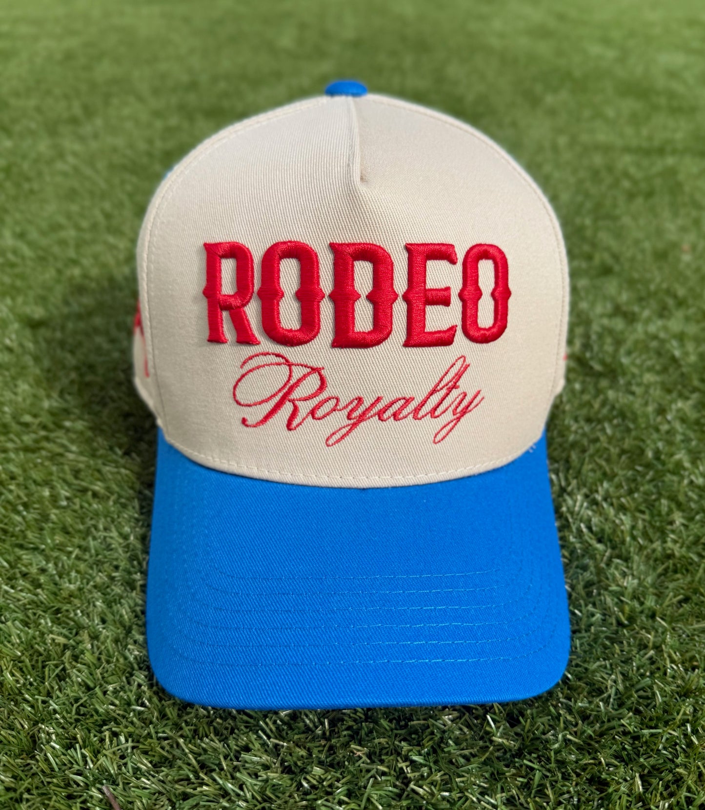 RODEO Royalty - Rodeo Collection | Off-White & Royal with Red | Pre-curved Snapback