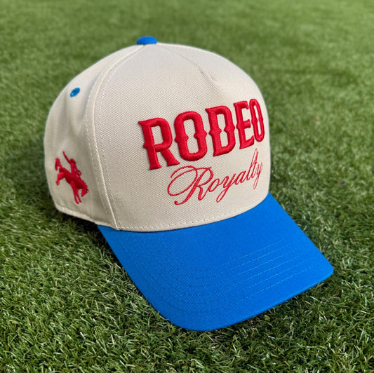 RODEO Royalty - Rodeo Collection | Off-White & Royal with Red | Pre-curved Snapback